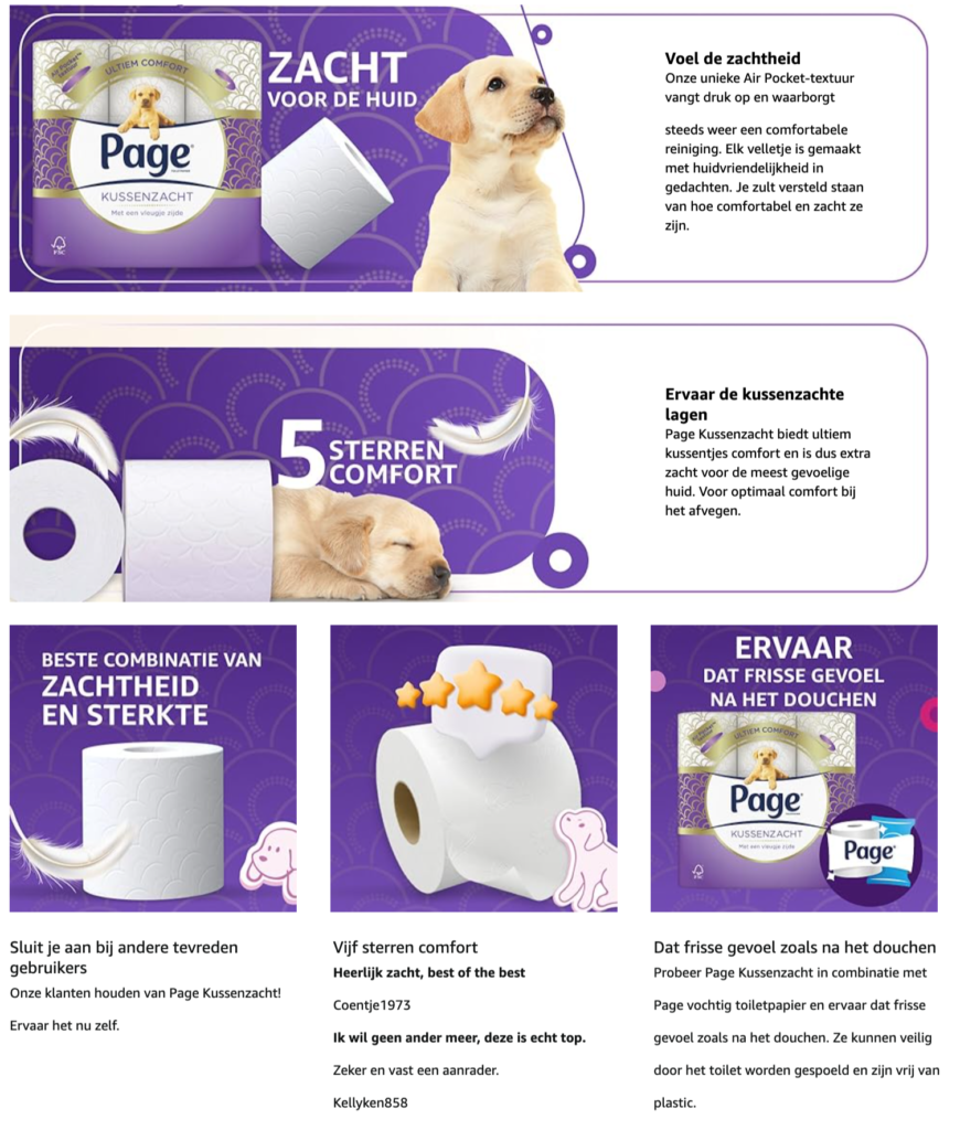 A+ content amazon van Page