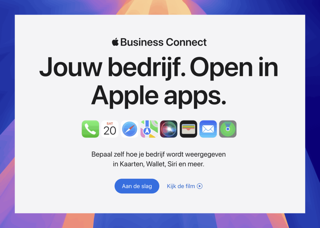 Aanmelden bij Apple Business Connect